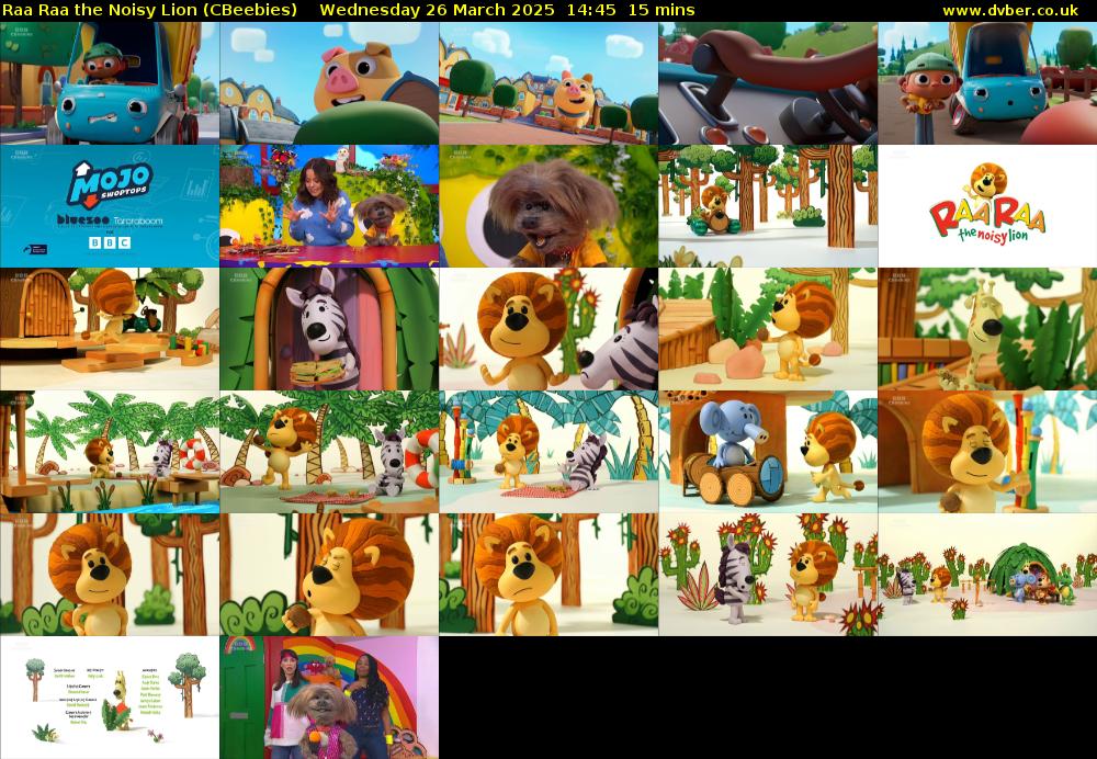 Raa Raa the Noisy Lion (CBeebies) Wednesday 26 March 2025 14:45 - 15:00