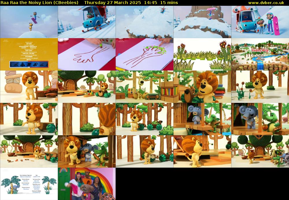 Raa Raa the Noisy Lion (CBeebies) Thursday 27 March 2025 14:45 - 15:00