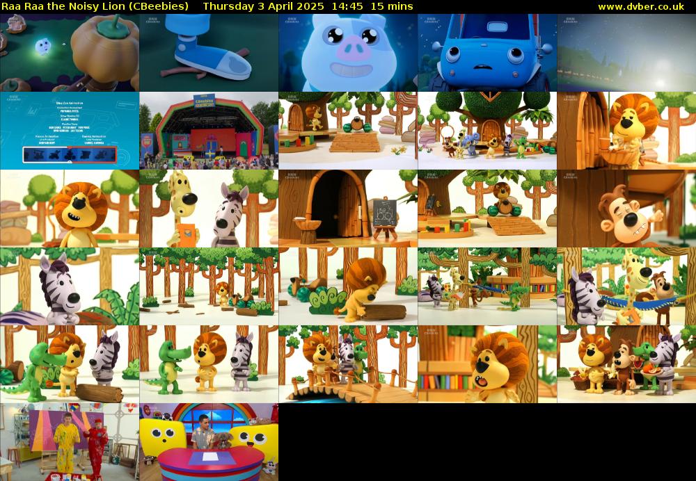 Raa Raa the Noisy Lion (CBeebies) Thursday 3 April 2025 14:45 - 15:00