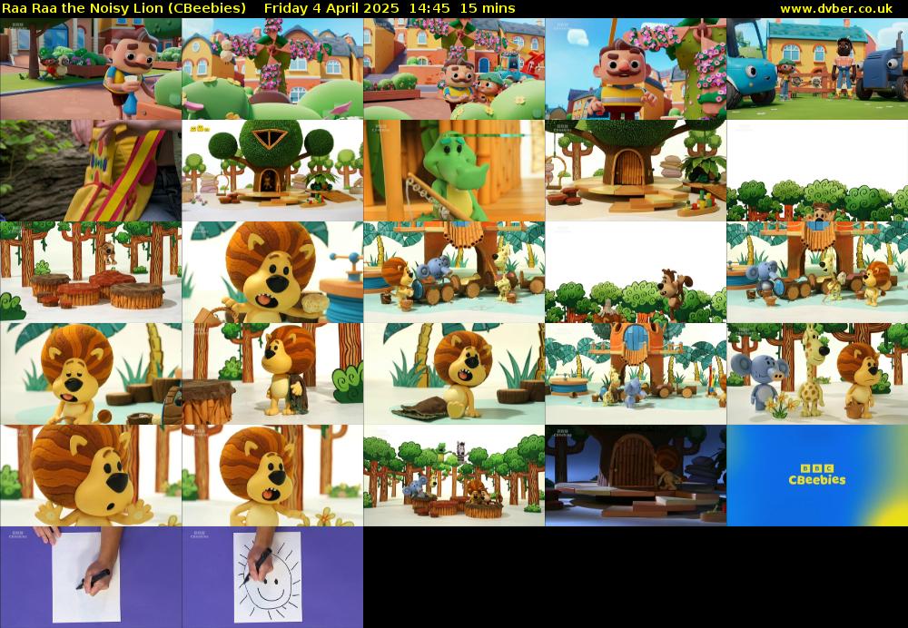 Raa Raa the Noisy Lion (CBeebies) Friday 4 April 2025 14:45 - 15:00