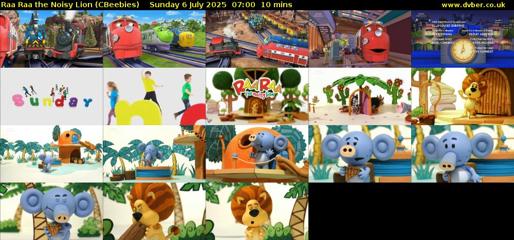 Raa Raa the Noisy Lion (CBeebies) Sunday 6 July 2025 07:00 - 07:10