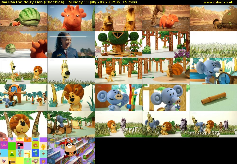 Raa Raa the Noisy Lion (CBeebies) Sunday 13 July 2025 07:05 - 07:20