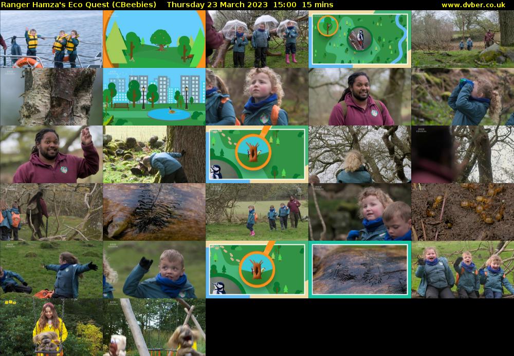 Ranger Hamza's Eco Quest (CBeebies) Thursday 23 March 2023 15:00 - 15:15