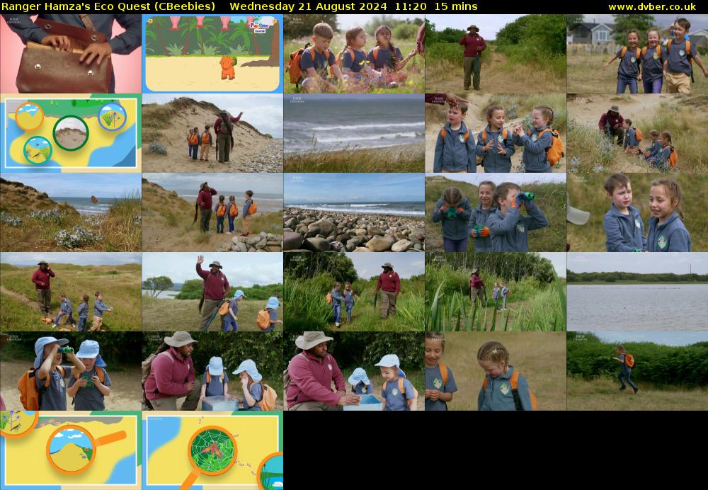 Ranger Hamza's Eco Quest (CBeebies) Wednesday 21 August 2024 11:20 - 11:35