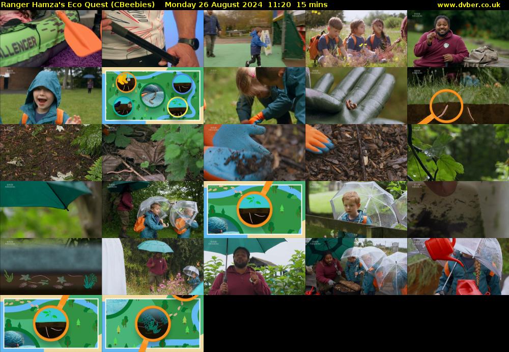 Ranger Hamza's Eco Quest (CBeebies) Monday 26 August 2024 11:20 - 11:35