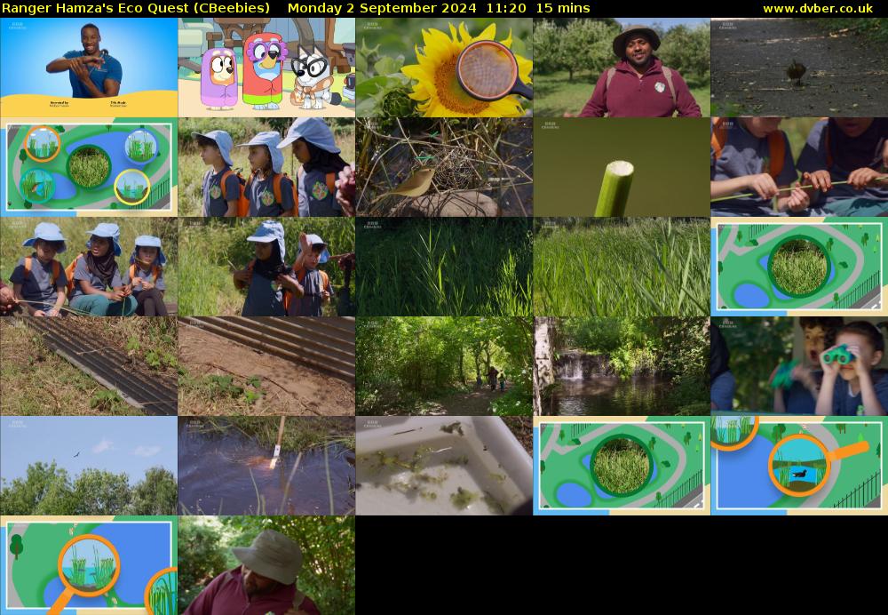 Ranger Hamza's Eco Quest (CBeebies) Monday 2 September 2024 11:20 - 11:35