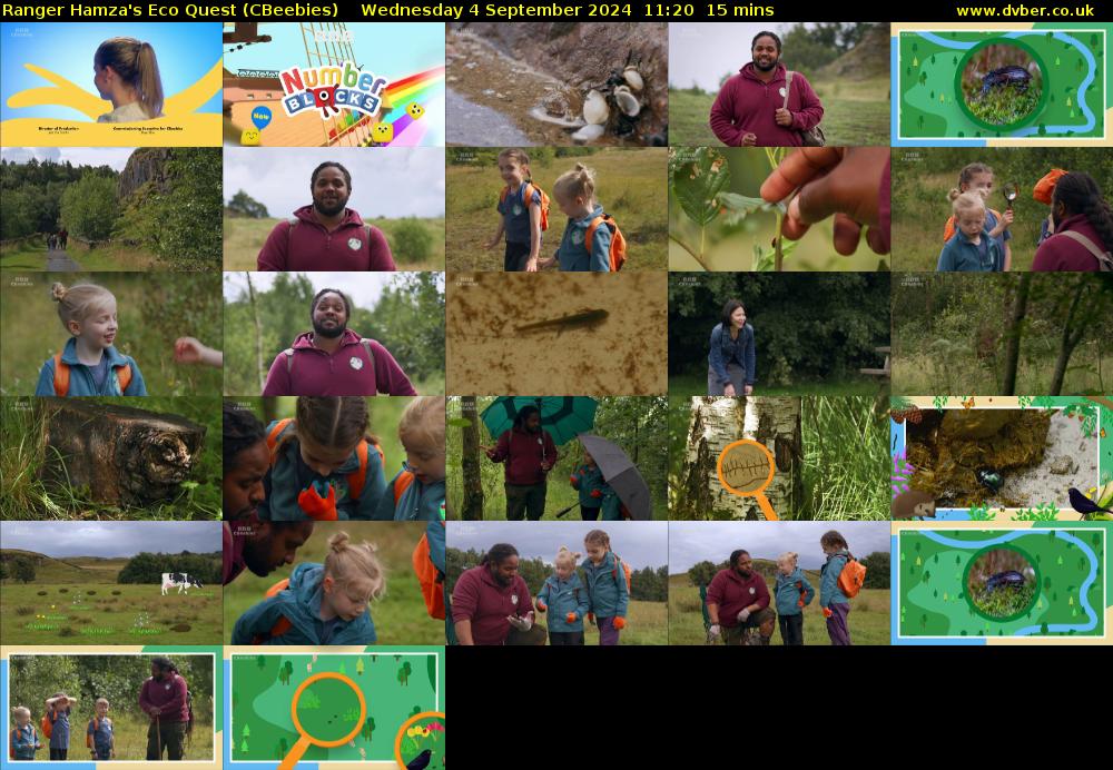 Ranger Hamza's Eco Quest (CBeebies) Wednesday 4 September 2024 11:20 - 11:35