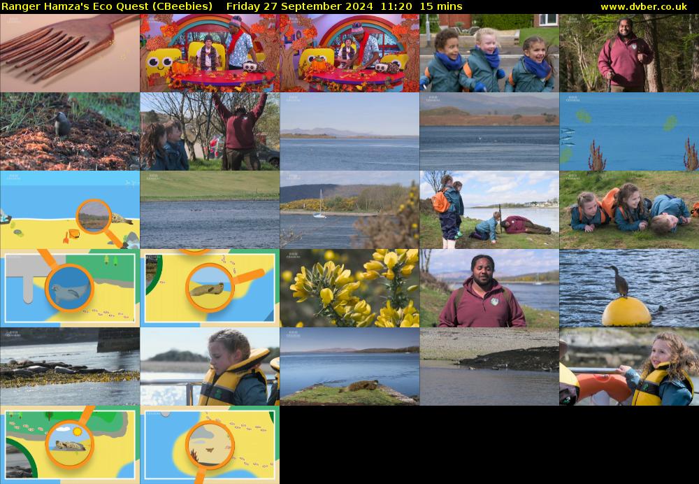 Ranger Hamza's Eco Quest (CBeebies) Friday 27 September 2024 11:20 - 11:35