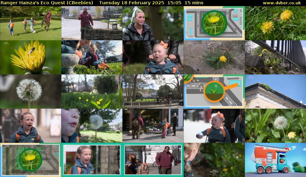 Ranger Hamza's Eco Quest (CBeebies) Tuesday 18 February 2025 15:05 - 15:20
