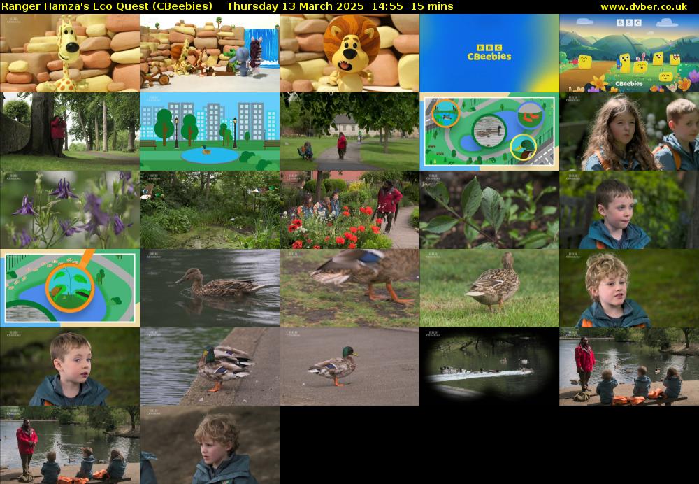 Ranger Hamza's Eco Quest (CBeebies) Thursday 13 March 2025 14:55 - 15:10
