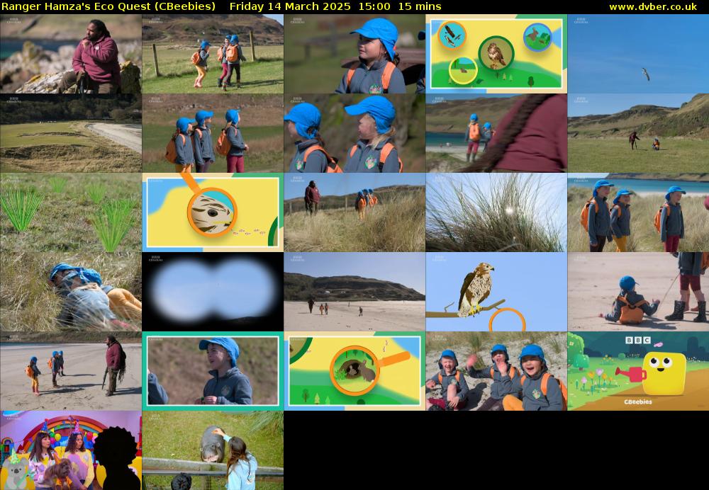 Ranger Hamza's Eco Quest (CBeebies) Friday 14 March 2025 15:00 - 15:15