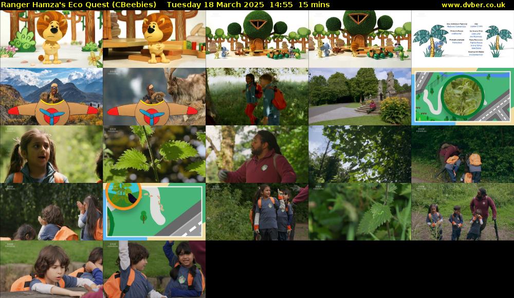 Ranger Hamza's Eco Quest (CBeebies) Tuesday 18 March 2025 14:55 - 15:10