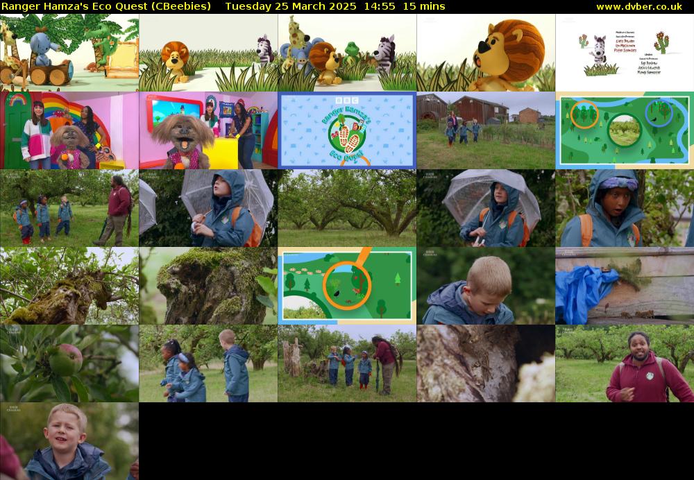 Ranger Hamza's Eco Quest (CBeebies) Tuesday 25 March 2025 14:55 - 15:10