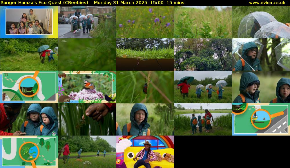 Ranger Hamza's Eco Quest (CBeebies) Monday 31 March 2025 15:00 - 15:15