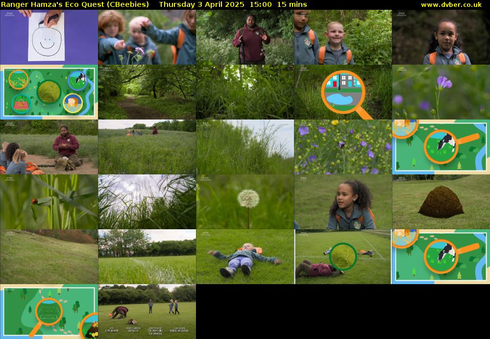 Ranger Hamza's Eco Quest (CBeebies) Thursday 3 April 2025 15:00 - 15:15