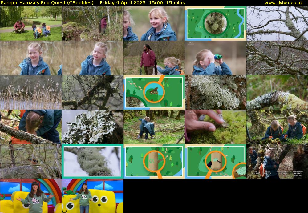 Ranger Hamza's Eco Quest (CBeebies) Friday 4 April 2025 15:00 - 15:15