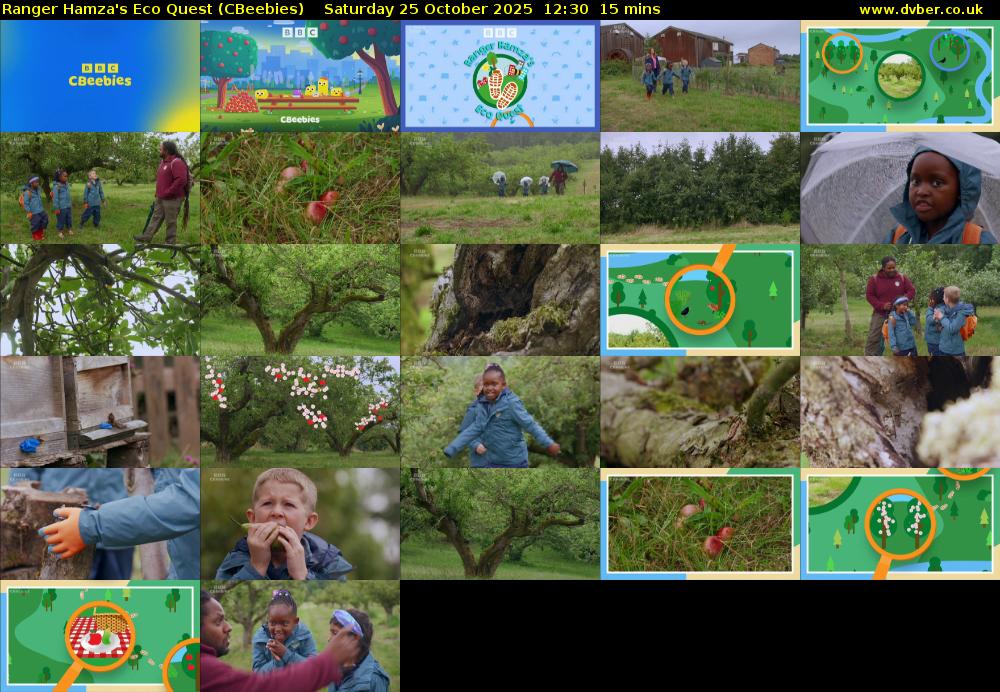 Ranger Hamza's Eco Quest (CBeebies) Saturday 25 October 2025 12:30 - 12:45