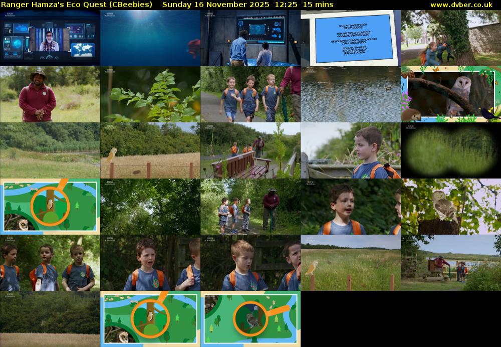 Ranger Hamza's Eco Quest (CBeebies) Sunday 16 November 2025 12:25 - 12:40