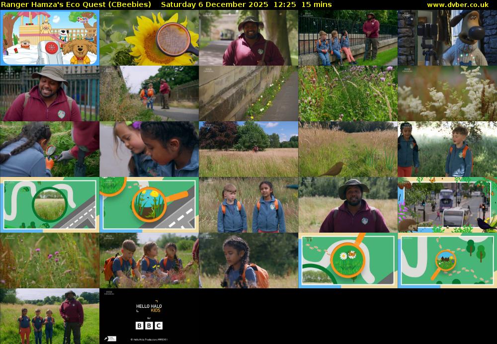 Ranger Hamza's Eco Quest (CBeebies) Saturday 6 December 2025 12:25 - 12:40