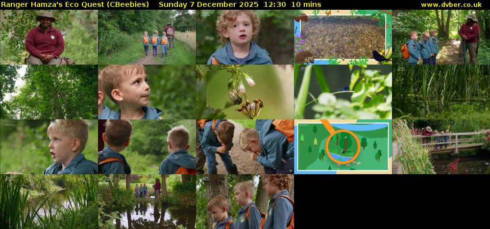 Ranger Hamza's Eco Quest (CBeebies) Sunday 7 December 2025 12:30 - 12:40
