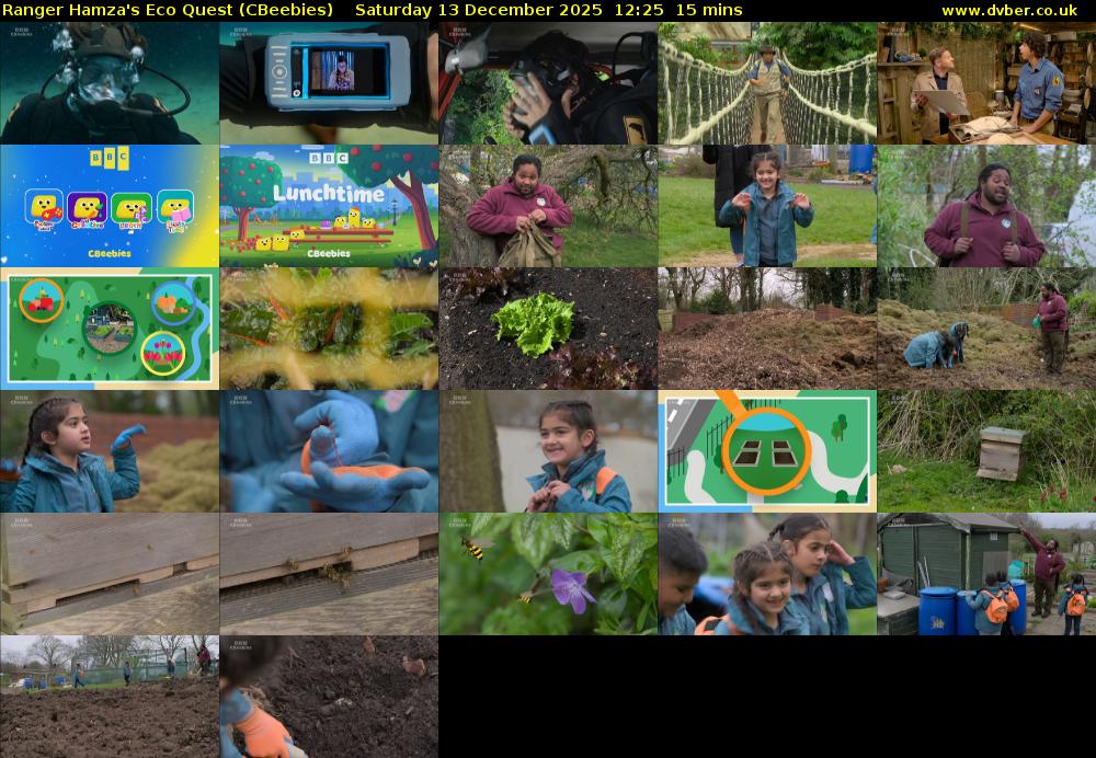Ranger Hamza's Eco Quest (CBeebies) Saturday 13 December 2025 12:25 - 12:40