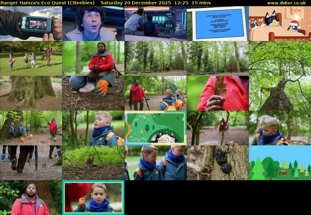 Ranger Hamza's Eco Quest (CBeebies) Saturday 20 December 2025 12:25 - 12:40
