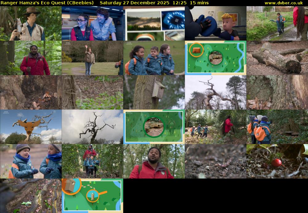 Ranger Hamza's Eco Quest (CBeebies) Saturday 27 December 2025 12:25 - 12:40