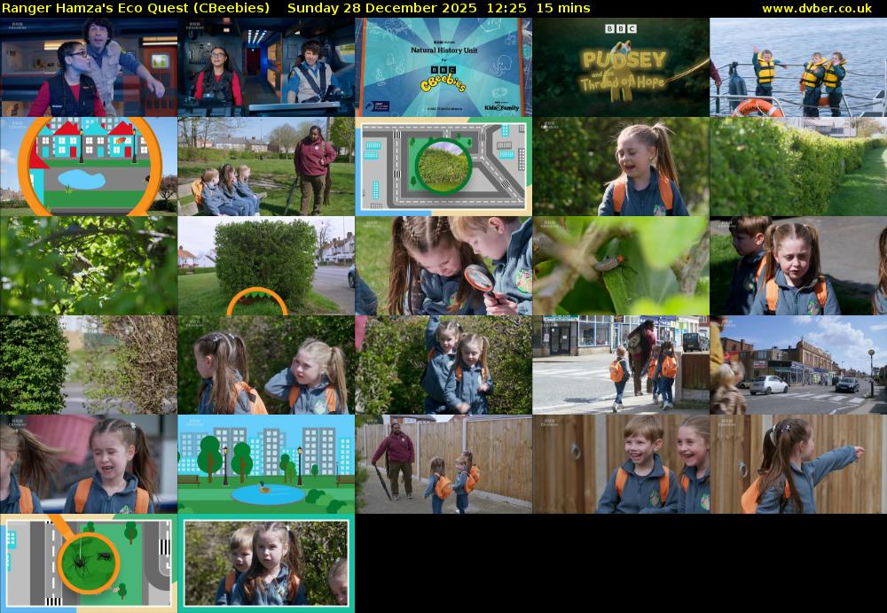 Ranger Hamza's Eco Quest (CBeebies) Sunday 28 December 2025 12:25 - 12:40