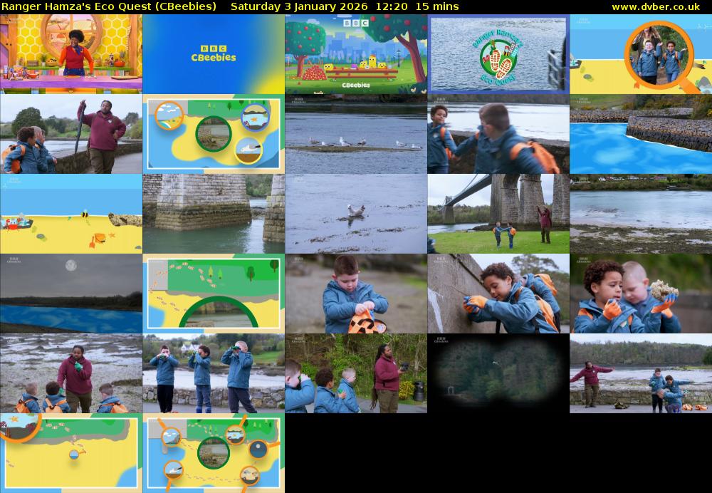 Ranger Hamza's Eco Quest (CBeebies) Saturday 3 January 2026 12:20 - 12:35
