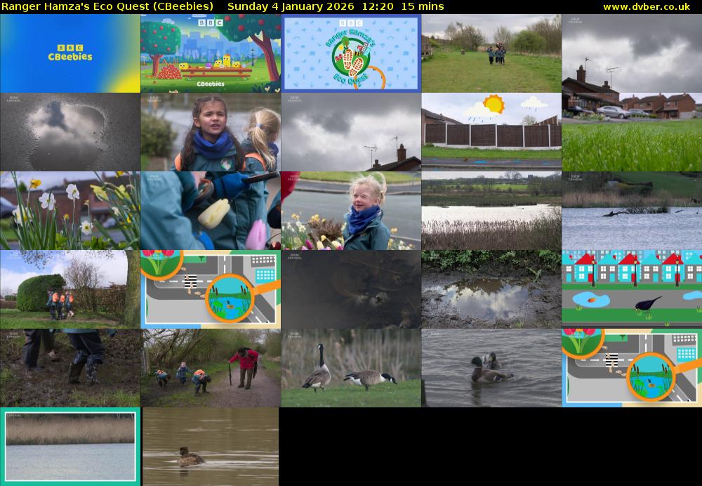 Ranger Hamza's Eco Quest (CBeebies) Sunday 4 January 2026 12:20 - 12:35