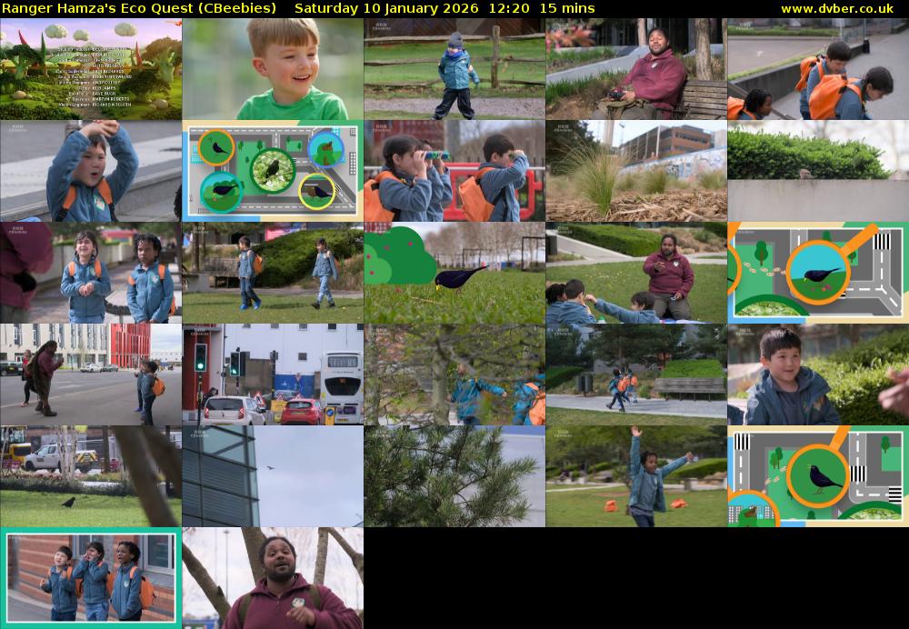 Ranger Hamza's Eco Quest (CBeebies) Saturday 10 January 2026 12:20 - 12:35