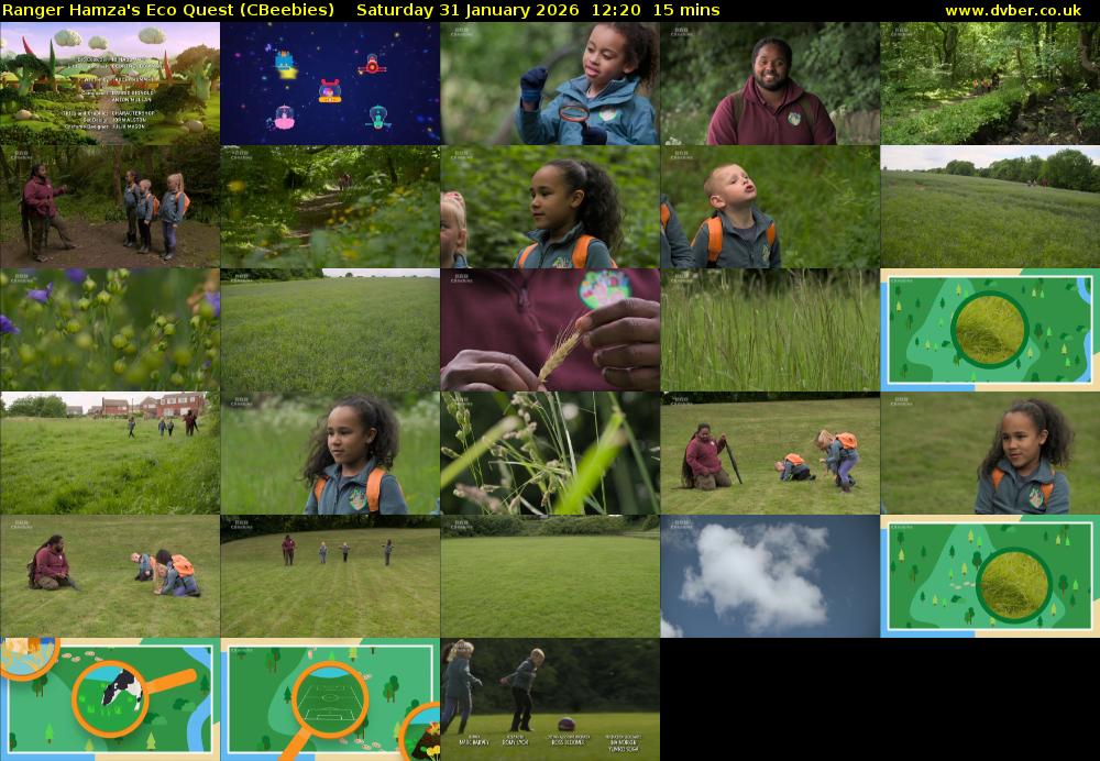 Ranger Hamza's Eco Quest (CBeebies) Saturday 31 January 2026 12:20 - 12:35