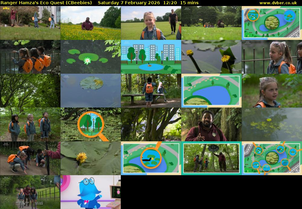 Ranger Hamza's Eco Quest (CBeebies) Saturday 7 February 2026 12:20 - 12:35