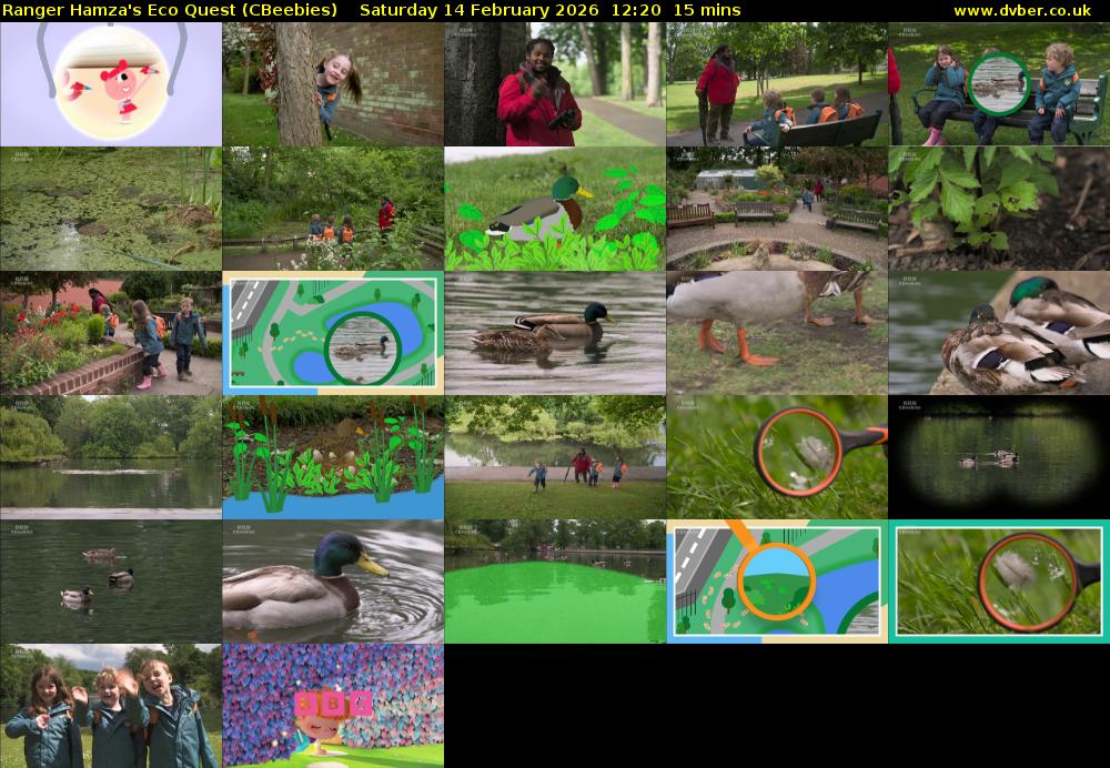 Ranger Hamza's Eco Quest (CBeebies) Saturday 14 February 2026 12:20 - 12:35