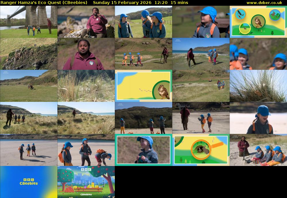 Ranger Hamza's Eco Quest (CBeebies) Sunday 15 February 2026 12:20 - 12:35
