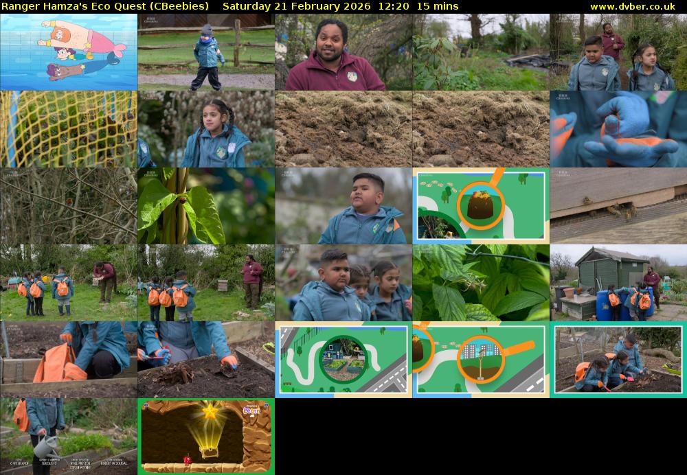 Ranger Hamza's Eco Quest (CBeebies) Saturday 21 February 2026 12:20 - 12:35