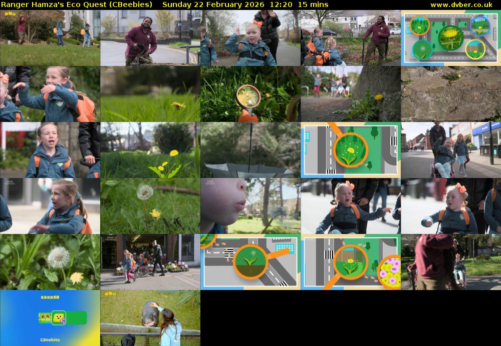 Ranger Hamza's Eco Quest (CBeebies) Sunday 22 February 2026 12:20 - 12:35