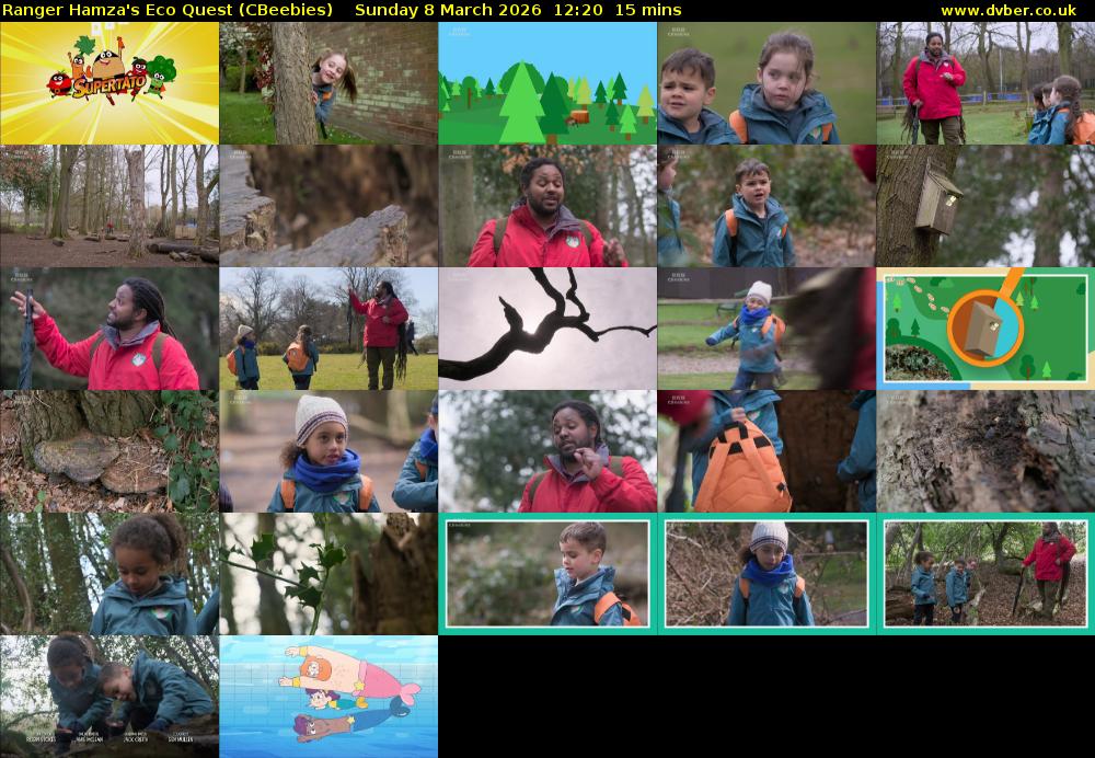 Ranger Hamza's Eco Quest (CBeebies) Sunday 8 March 2026 12:20 - 12:35