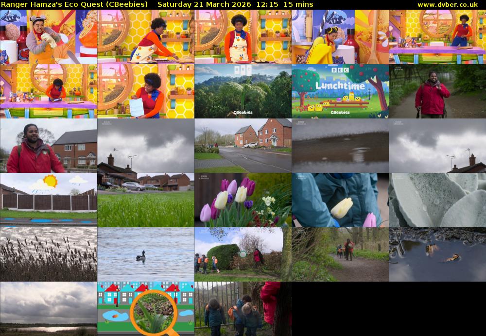 Ranger Hamza's Eco Quest (CBeebies) Saturday 21 March 2026 12:15 - 12:30