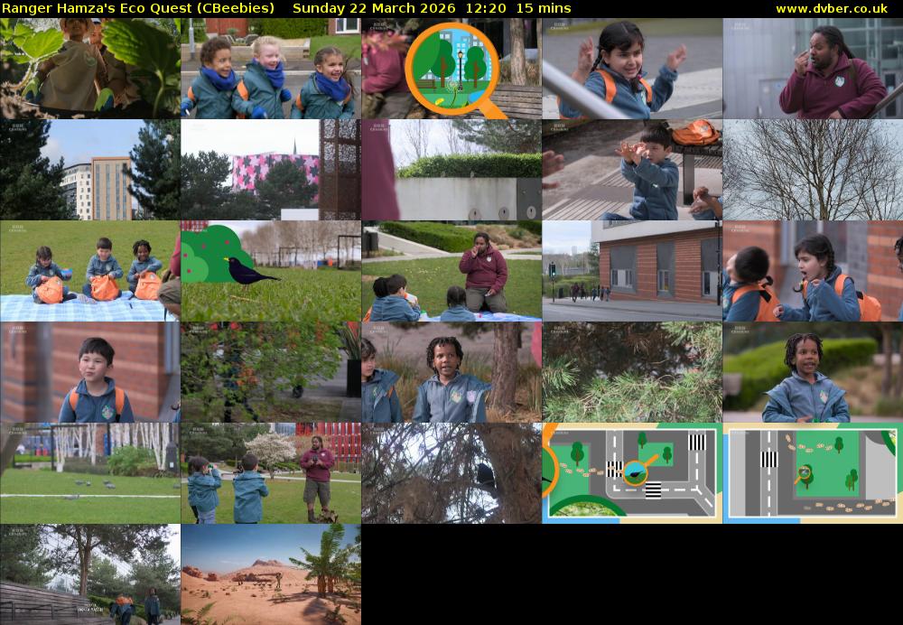 Ranger Hamza's Eco Quest (CBeebies) Sunday 22 March 2026 12:20 - 12:35