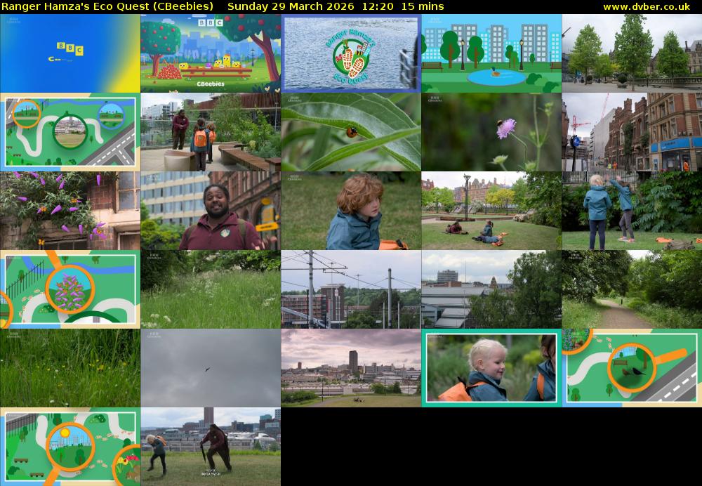 Ranger Hamza's Eco Quest (CBeebies) Sunday 29 March 2026 12:20 - 12:35