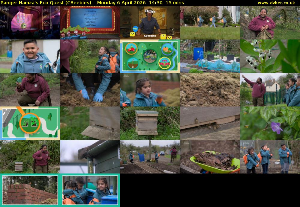 Ranger Hamza's Eco Quest (CBeebies) Monday 6 April 2026 14:30 - 14:45