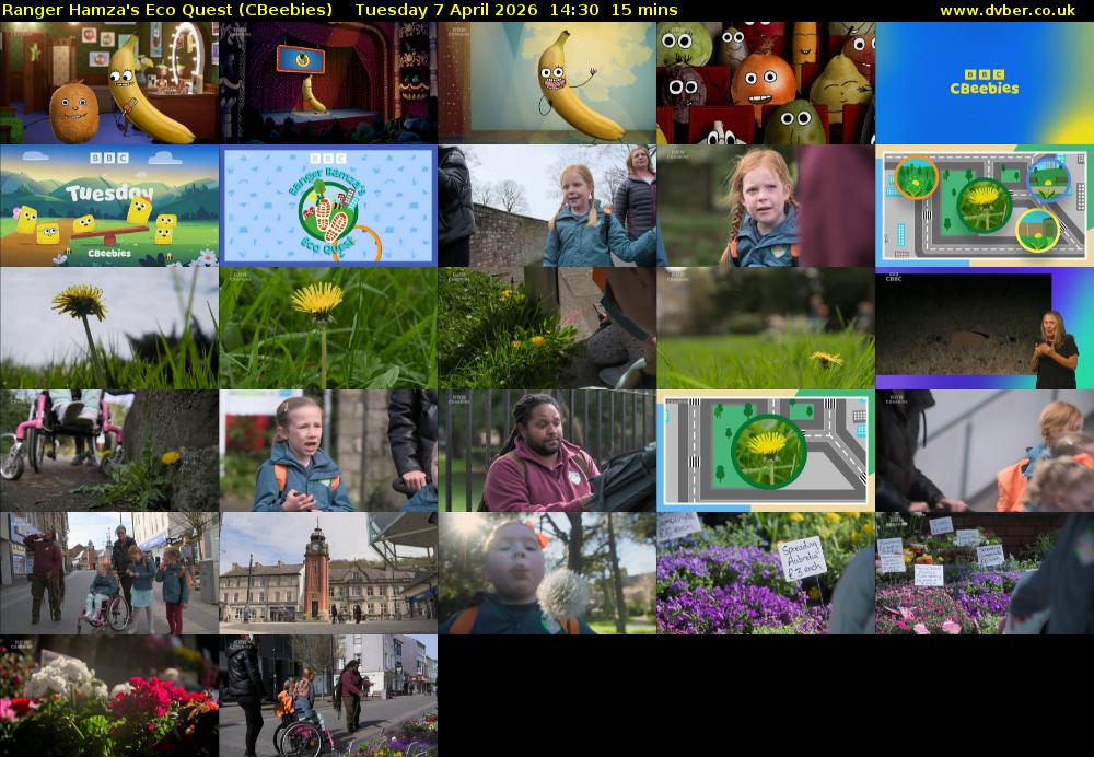 Ranger Hamza's Eco Quest (CBeebies) Tuesday 7 April 2026 14:30 - 14:45