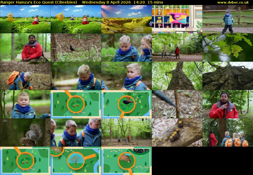 Ranger Hamza's Eco Quest (CBeebies) Wednesday 8 April 2026 14:20 - 14:35