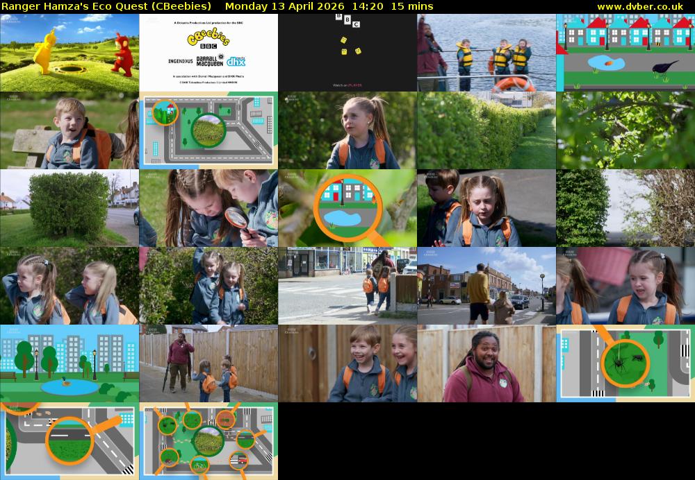 Ranger Hamza's Eco Quest (CBeebies) Monday 13 April 2026 14:20 - 14:35