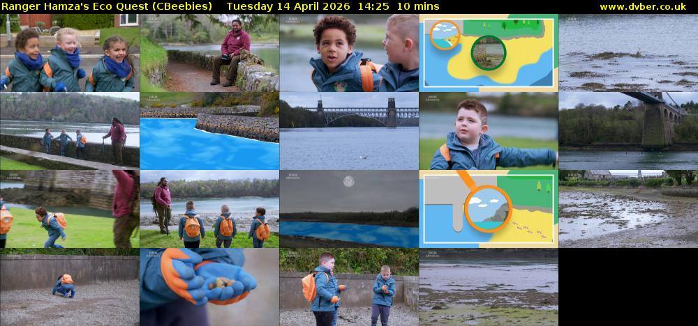 Ranger Hamza's Eco Quest (CBeebies) Tuesday 14 April 2026 14:25 - 14:35