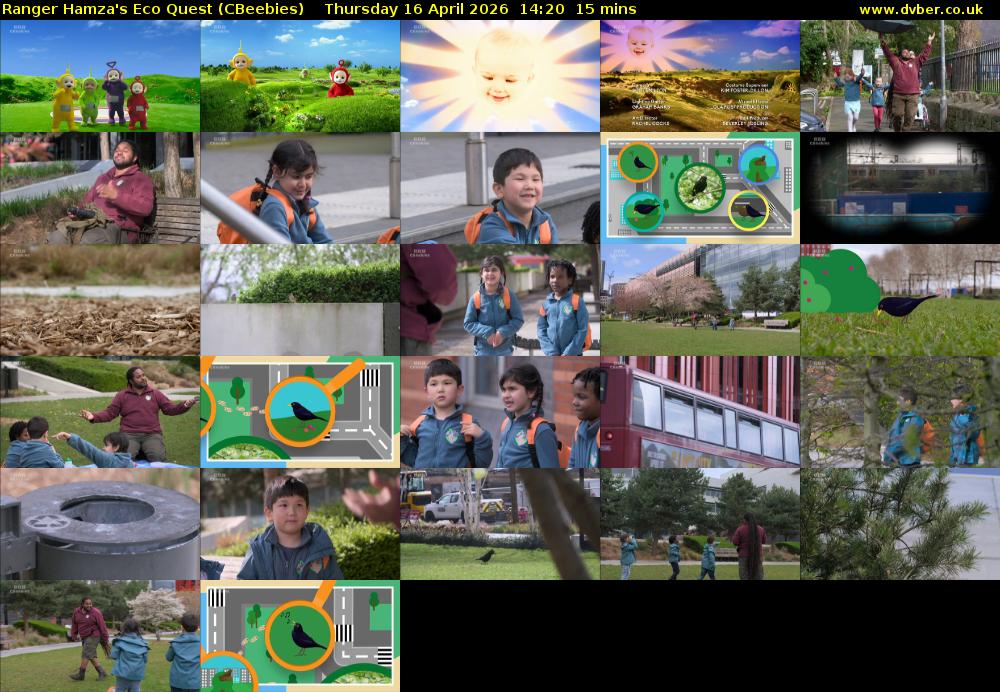 Ranger Hamza's Eco Quest (CBeebies) Thursday 16 April 2026 14:20 - 14:35