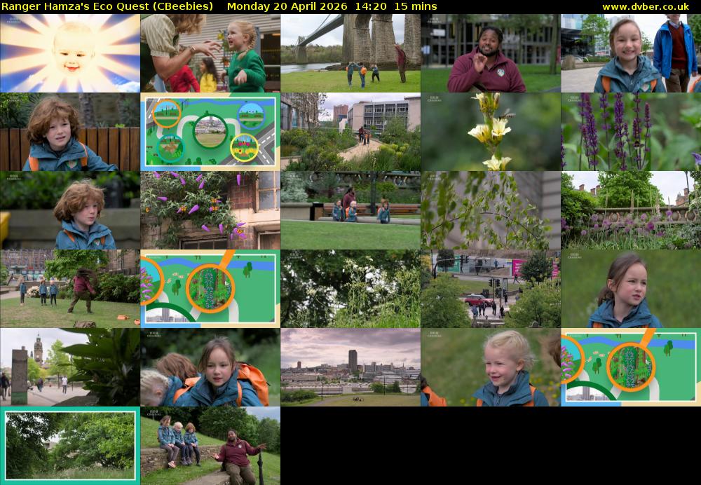 Ranger Hamza's Eco Quest (CBeebies) Monday 20 April 2026 14:20 - 14:35