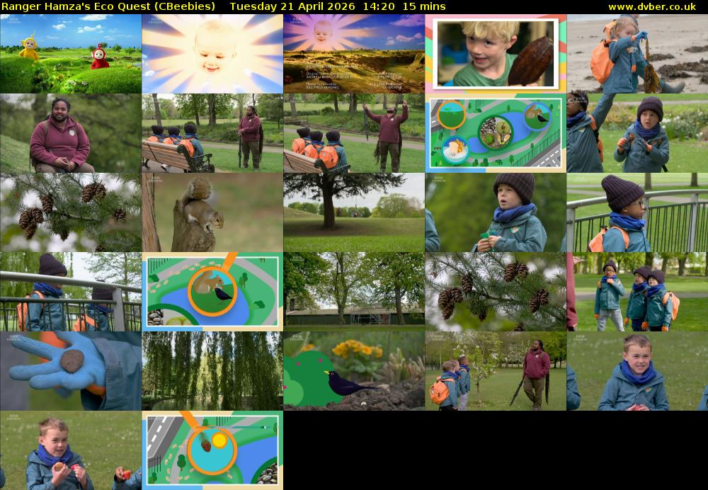 Ranger Hamza's Eco Quest (CBeebies) Tuesday 21 April 2026 14:20 - 14:35
