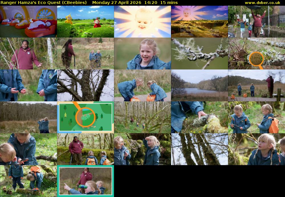 Ranger Hamza's Eco Quest (CBeebies) Monday 27 April 2026 14:20 - 14:35